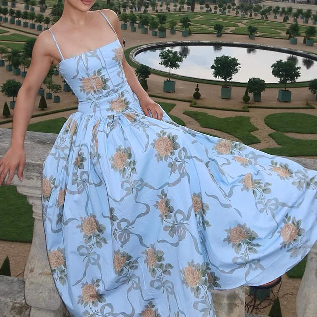 Printed Strapless Dress Summer Fitted Backless Long Dress Elegant High-End Style Beautiful Summer Dress