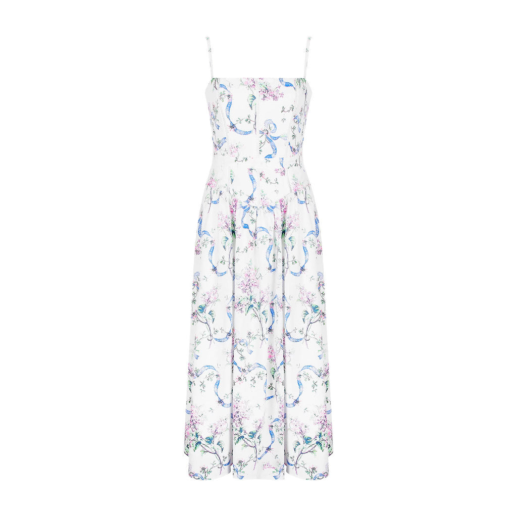 Printed Strapless Dress Summer Fitted Backless Long Dress Elegant High-End Style Beautiful Summer Dress