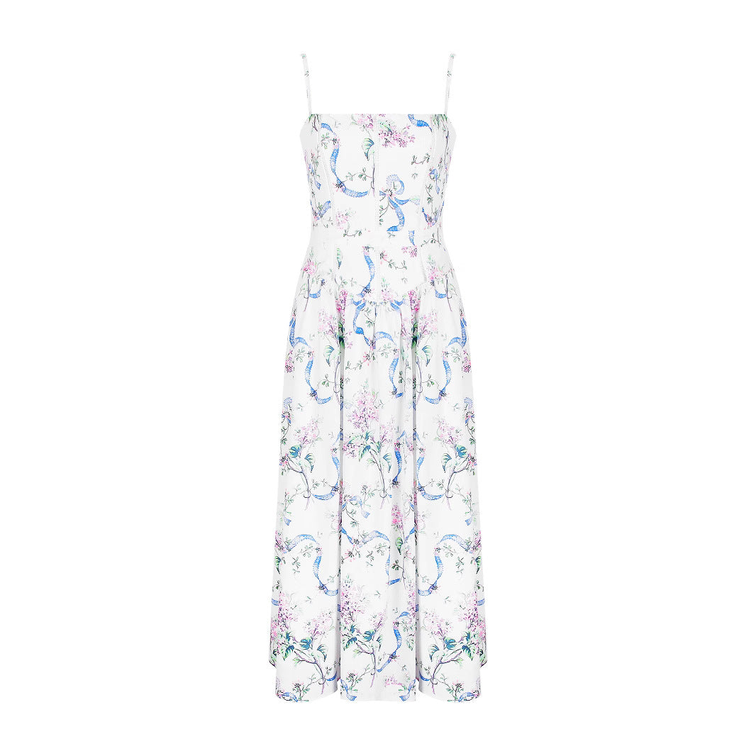 Printed Strapless Dress Summer Fitted Backless Long Dress Elegant High-End Style Beautiful Summer Dress